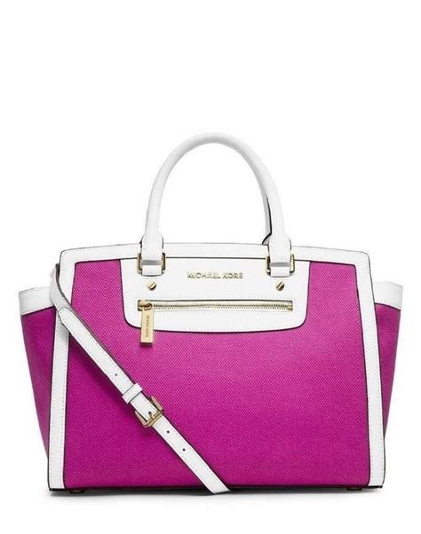 michael kors selma fuchsia large|Michael Kors.